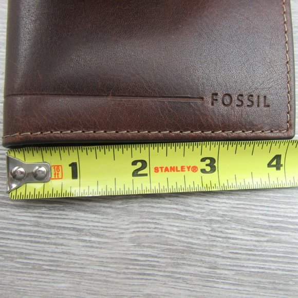 Fossil Allen RFID Magnetic Front Pocket Bifold Moneyclip Mens Wallet Brown NEW - Picture 11 of 11